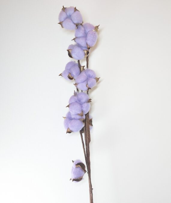 Cotton Branch, Lavander, 10 heads, per Stem